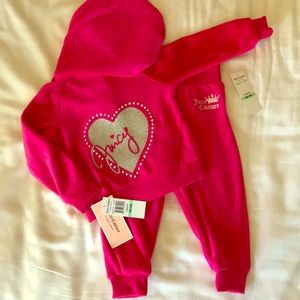 JUICY COUTURE NWT fuchsia 2 piece sweat suit 18m